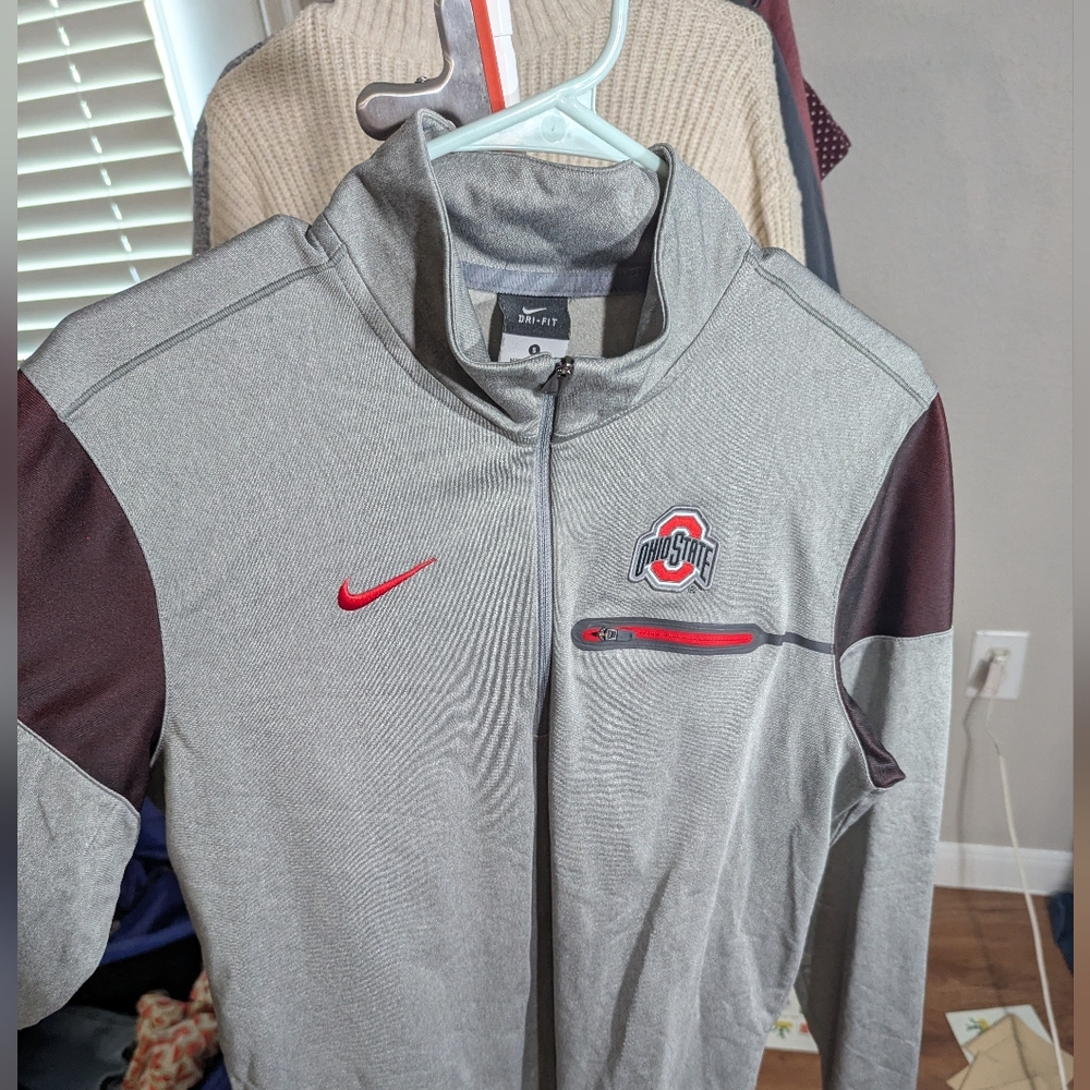 Ohio State Gray and Maroon 1/4 Zip Jacket
